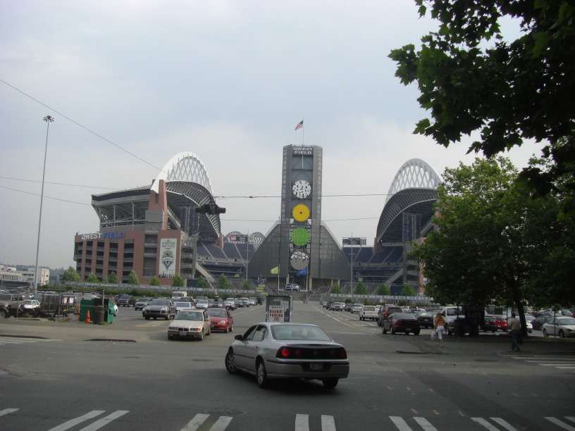 where the Kingdome used to be -- across the street from King Street (train) Station